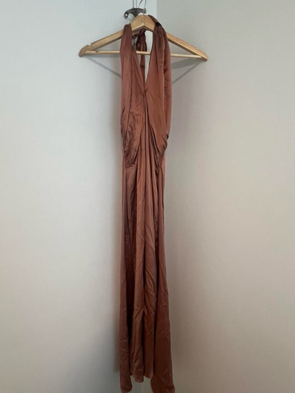 Reformation Halter Maxi Dress in Rust